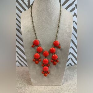 J Crew Orange Beaded Bubble Necklace